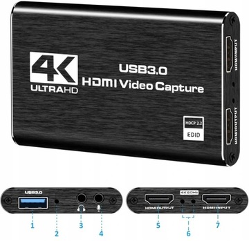 РЕГИСТРАТОР ИЗОБРАЖЕНИЙ ГРАББЕР USB 3.0 ПК HDMI 4K 60 Гц