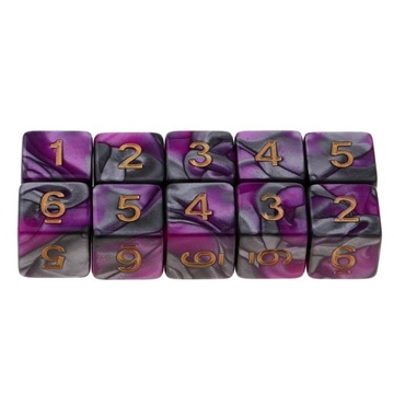 10PCS EDUCATIONAL GEOMETRIC D6 POLYHEDRAL NEW TEACHING Purple+Gray