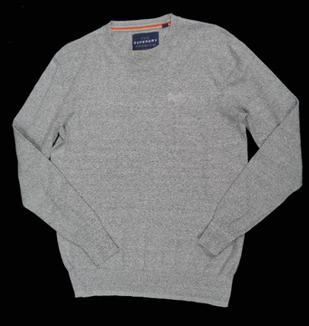 SUPERDRY FIRMOWY BAWEŁNIANY SZARY MĘSKI SWETER - XL