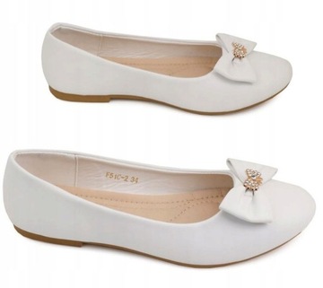 -% Балетки, туфли для девочек COMMUNION, БЕЛЫЕ, 31 год.