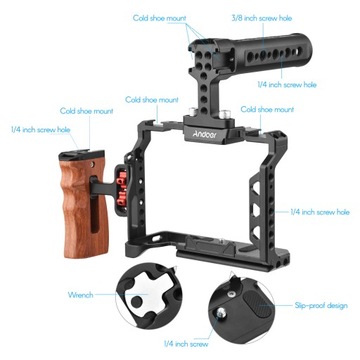 Комплект клетки Andoer из алюминиевого сплава с верхом