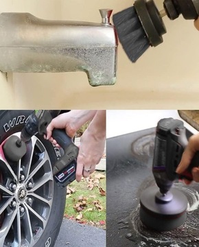 6 ЧИСТЯЩИХ ЩЕТОК ДЛЯ ДРЕЛ И ОТВЕРТОК, ПРОЧНЫЕ ЧЕРНЫЕ ПОДУШКИ