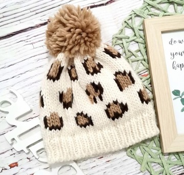 Czapka MATALAN leopard 6-12 miesięcy