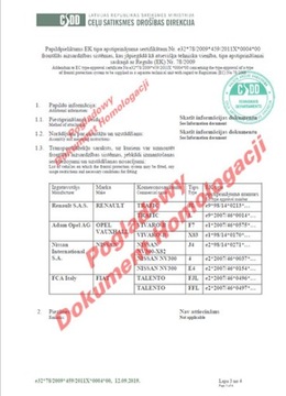 Трубопроводы с одобрением Trafic Vivaro