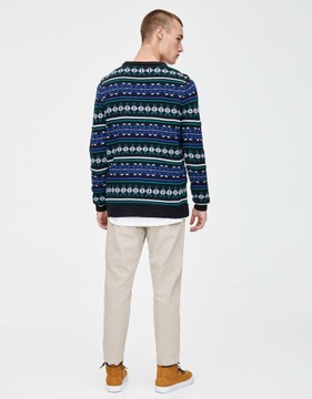 PULL & BEAR SWETER WZÓR RETRO 7JT XXJ__XS