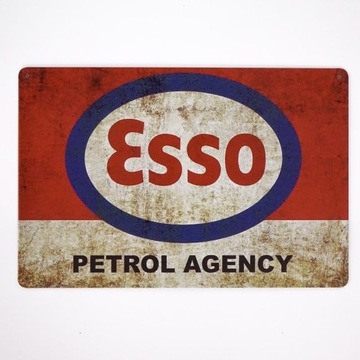 Tabliczka dekoracyjna metalowa ESSO PETROL AGENCY