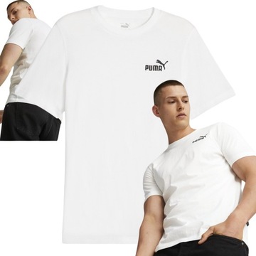 koszulka męska puma bawełniana treningowy t-shirt biały r xxl