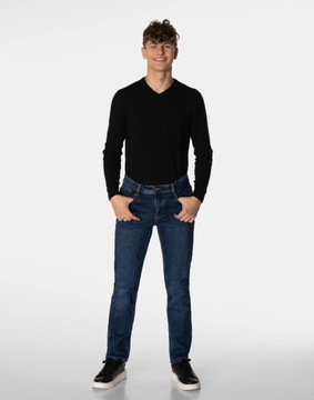 Spodnie Jeansowe Męskie Granatowe Texasy Dżinsy BIG MORE JEANS N103 W36 L32