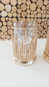 Świeczniki Lampiony / Zestaw 2 świeczników Gold