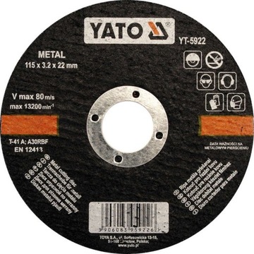 YATO - TARCZA DO CIĘCIA METALU 125x1.2x22mm