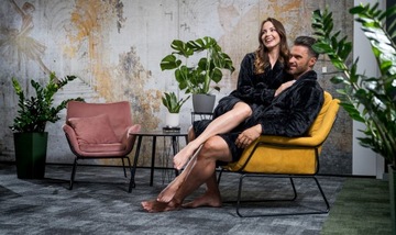 ЖЕНСКИЙ БЕЛЫЙ БАННЫЙ ХАЛАТ С ВЫШИВКОЙ L/XL С ВОРОТНИКОМ L/XL