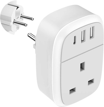 Adapter Wtyczki Europejskiej 32 W Port USB-C 20 W Dwa Porty USB