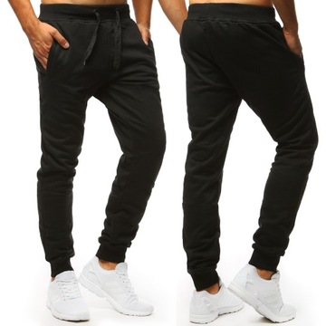 MĘSKIE SPODNIE DRESOWE JOGGERY CIENKIE ux4014 - XL