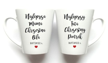 Podziękowania dla rodziców chrzestnych 2 kubki