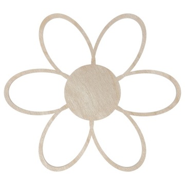 DREWNIANA KWIAT KWIATEK DEKORACJA NA ŚCIANĘ ZAWIESZKA OZDOBA DZIECKO 10 CM