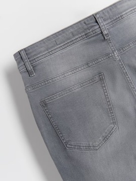 RESERVED DENIM spodnie jeansy efekt sprania szare slim fit 34/32