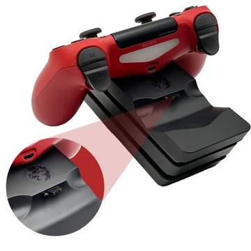 PS4 Paga Charger Black Led Micro USB LED