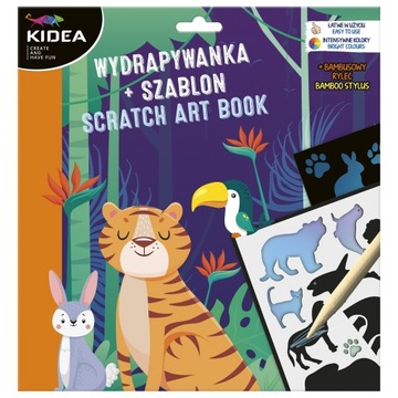 Wydrapywanka z szablonami zwierzaki Kidea+ RYSIK