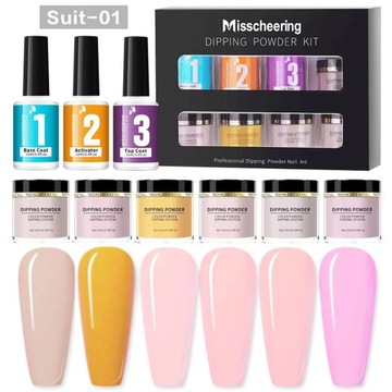 Dipping powder ZESTAW DO MANICURE TYTANOWY 6Pcs