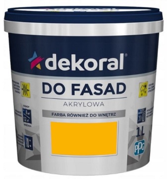 DEKORAL AKRYLOWA FARBA DO FASAD żółty 1L