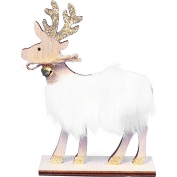 RENIFER FIGURKA DREWNIANA Z FUTERKIEM DEKORACJA ŚW