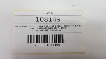 PŘÍSTROJOVÁ DESKA BENZÍN 51778287 FIAT LINEA EVROPA