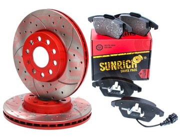 TARCZE 288mm NAWIERCANE NACINANE KLOCKI PRZÓD VW GOLF V VI SKODA OCTAVIA II