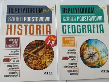 2x Repetytorium Podstawowa HISTORIA 7-8 GEOGRAFIA