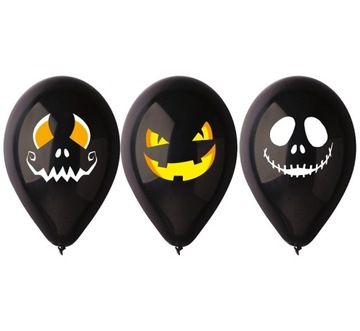 Balony TWARZE HALLOWEEN 3szt