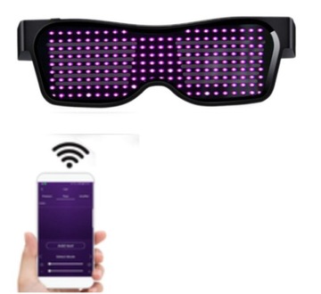 okulary programowalny wyświetlacz Led fiolet