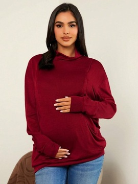 BLUZA CZERWONA CIĄŻOWA I DO KARMIENIA DŁUGI RĘKAW SHEIN 44