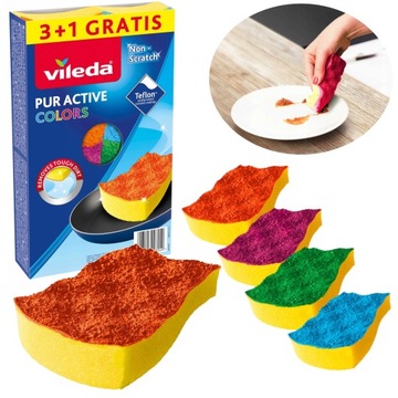 Zmywak kuchenny profilowany Vileda zestaw 4 szt. gąbka do mycia naczyń