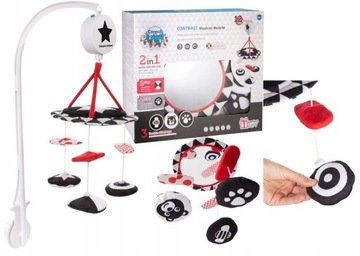 CANPOL BABIES KONTRASTOWA KARUZELA PLUSZOWA Z POZYTYWKĄ SENSORY TOYS 68/084