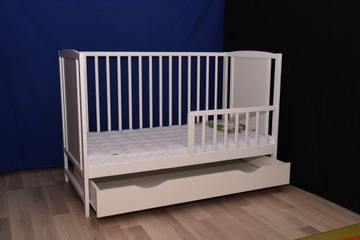 БАЙКА ДЕТСКАЯ КРОВАТЬ, БЕЛАЯ С ЯЩИКОМ + РЕЙКА