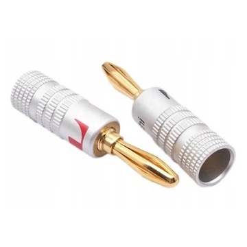 Wtyk Głośnikowy NAKAMICHI 4MM - Bananowy Złocony - Terminal Audio - 1 para