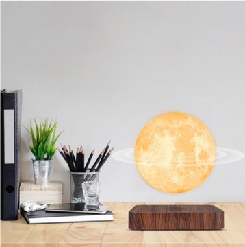 LAMPKA NOCNA STOŁOWA 3D KSIĘŻYC PŁYWAJĄCA MOON ŚWIECĄCY Z PODSTAWA 3 TRYBY