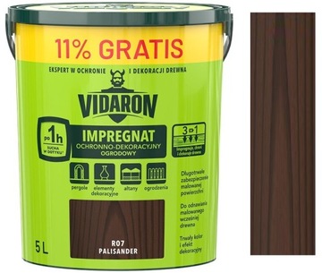 VIDARON Impregnat Ogrodowy Palisander R07 4,5L + 11% GRATIS odporny