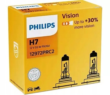 PHILIPS ŻARÓWKA H7 55W VISION PLUS +30% światła 2szt