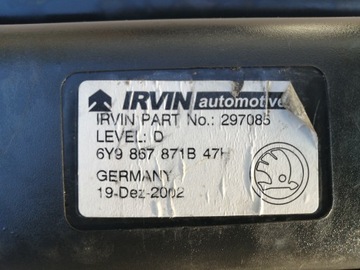 ROLETA KUFRU SKODA FABIA I KOMBI 6Y9867871B