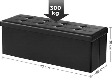 СКАМЬЯ PUFA ЧЕРНАЯ ЭКО КОЖА 110 см