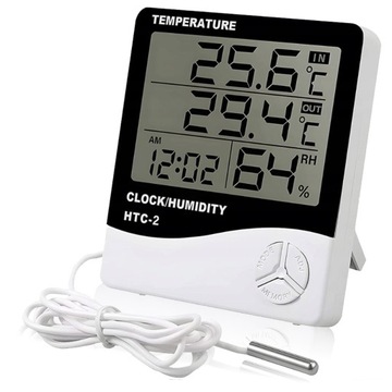 TERMOHIGROMETR LCD WEWNĄTRZ ZEWNĄTRZ Z SONDA 1,5M