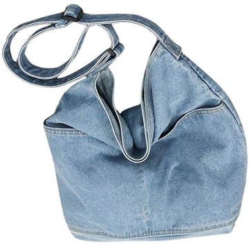 Duża torba jeansowa na jedno ramię Casualowa torba typu crossbody dla kobiet GI