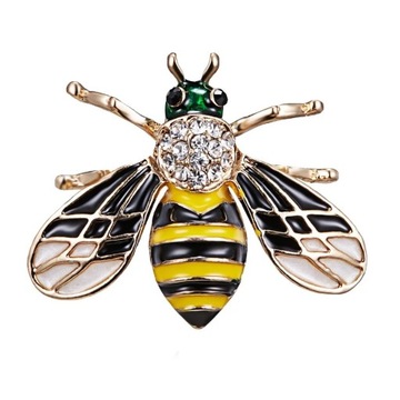 -% ЗОЛОТАЯ ПЧЕЛКА ЭМАЛЬНАЯ БРОШЬ