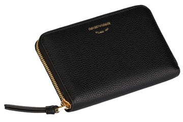 EMPORIO ARMANI luksusowy damski portfel BLACK/GOLD