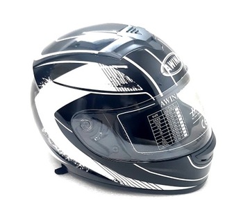 KASK INTERGALNY MOTOCYKLOWY SKUTER ROZMIAR M 57-58cm BIAŁO-CZARNY