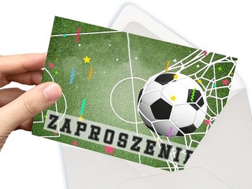 ZAPROSZENIE PIŁKA NOŻNA PIŁKARZ NA URODZINY DZIECKA + KOPERTA GRATIS