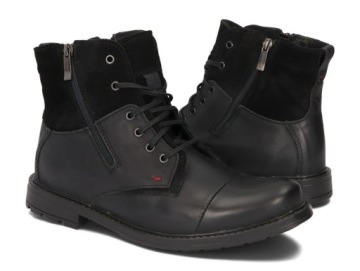 МУЖСКАЯ УТЕПЛЕННАЯ БОТИНКА ИЗ ПАЛЬСКОЙ КОЖИ 871 ЧЕРНАЯ 45