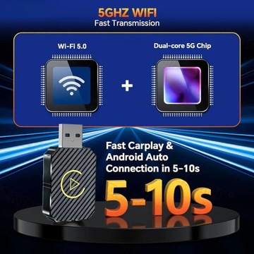 Беспроводной адаптер Carplay 2 в 1 для Apple iOS Android Auto Smart USB Plug