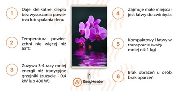 EasyHeater Инфракрасная нагревательная панель с регулятором орхидеи 430 Вт