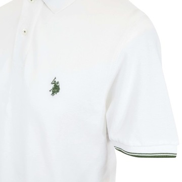 U.S. POLO ASSN. T-SHIRT POLÓWKA KOSZULKA BIAŁA